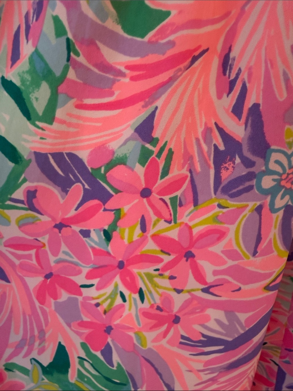 Lilly Pulitzer Pink Tropical Floral V-Neck Flutter Sleeve Dress - Picture 5 of 5
